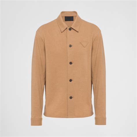 Camel Brown Wool blend shirt 